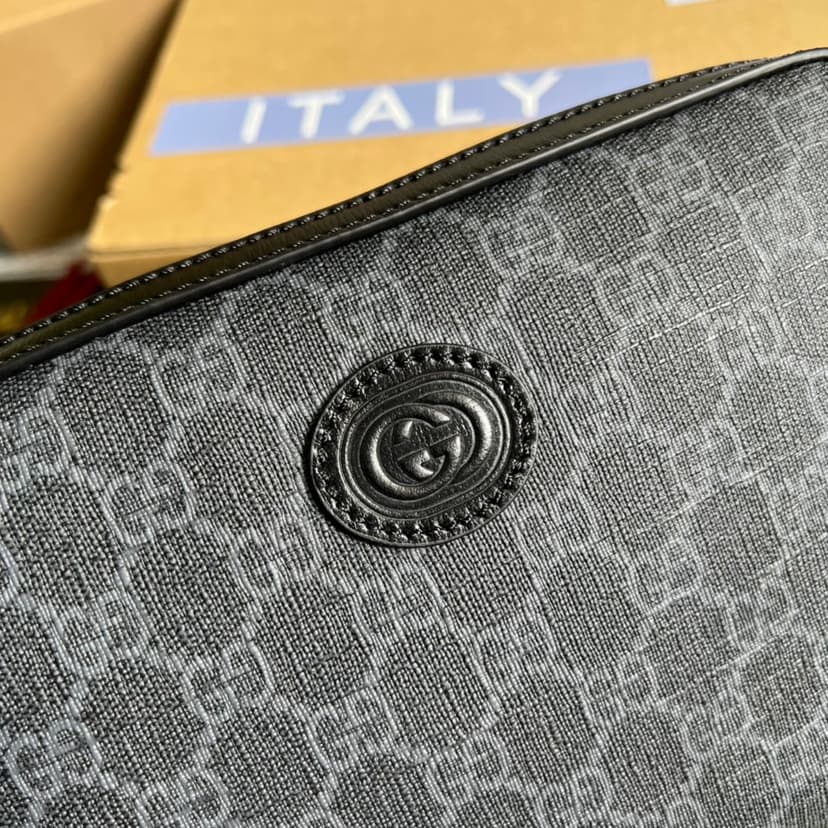 Gucci Shoulder Bag With Interlocking G Black GG Supreme Canvas For Women? 9.6in/24.5cm GG 703468 92THF 1000