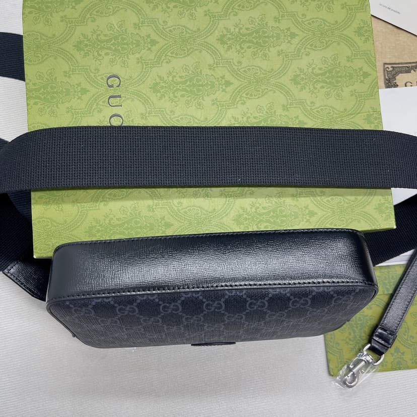 Gucci Shoulder Bag With Interlocking G Black GG Supreme Canvas For Women? 9.6in/24.5cm GG 703468 92THF 1000