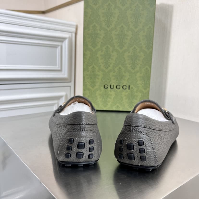 Gucci Men's Loafers With Web Details Dark Gray For Men 6246981