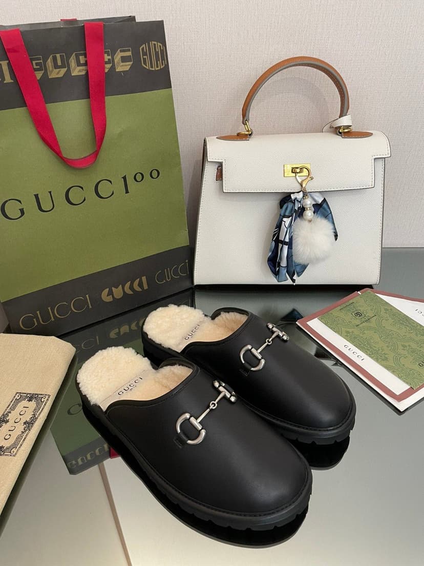 Gucci Elea Horsebit-Embellished Mules Black For Men