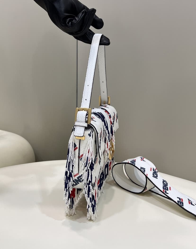 FENDI x FILA Mania Beaded Baguette Multicolour Bag For Woman 26cm/10in