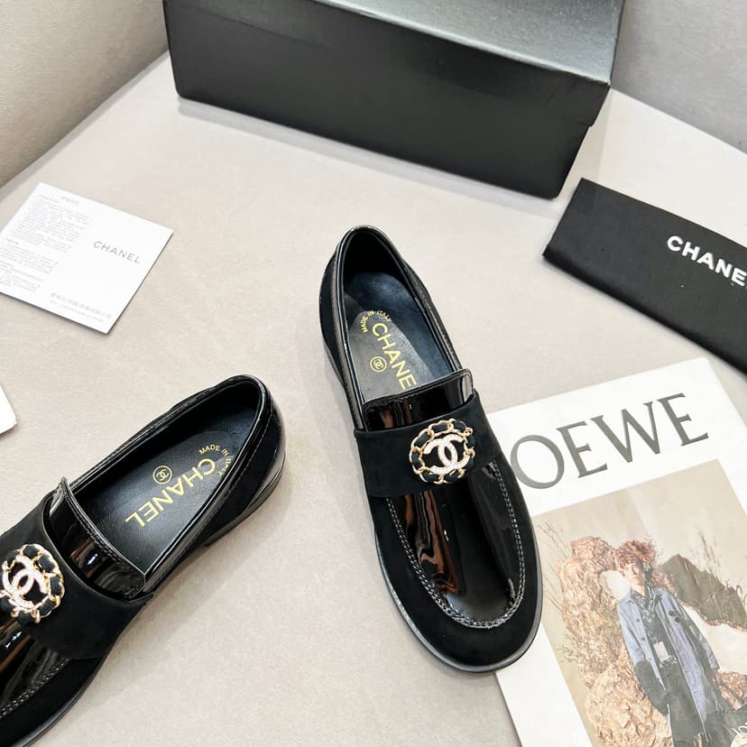 Chanel Women's Loafers Black For Women G39606 Y56272 94305