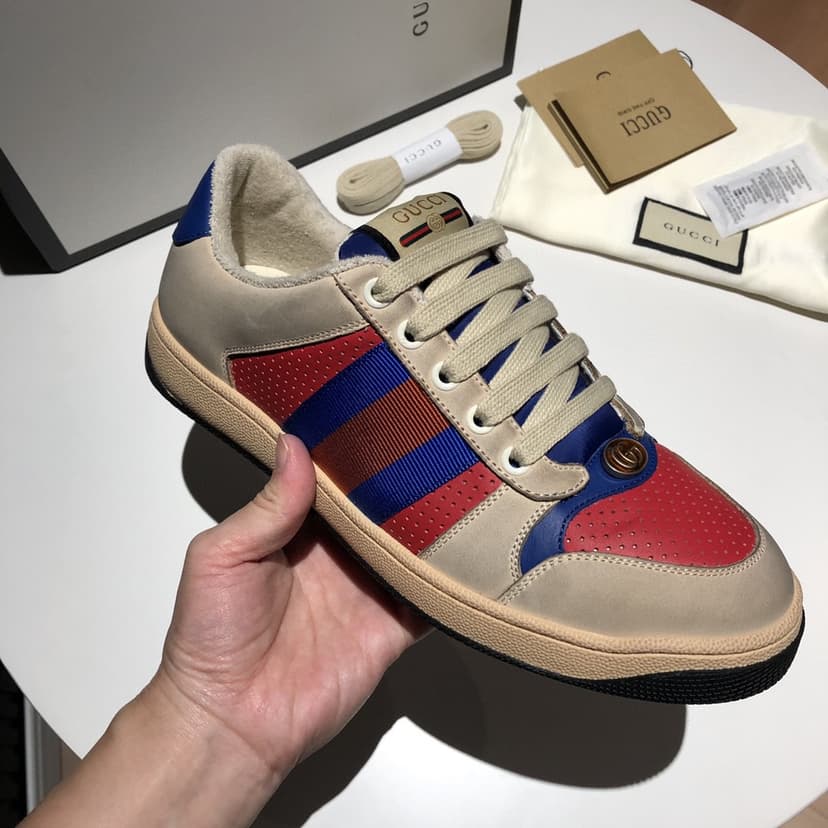 Gucci Men's Screener Low-Top White Red Blue For Men 546163