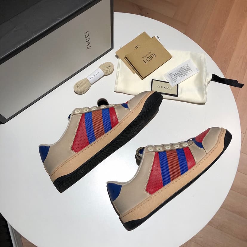 Gucci Men's Screener Low-Top White Red Blue For Men 546163