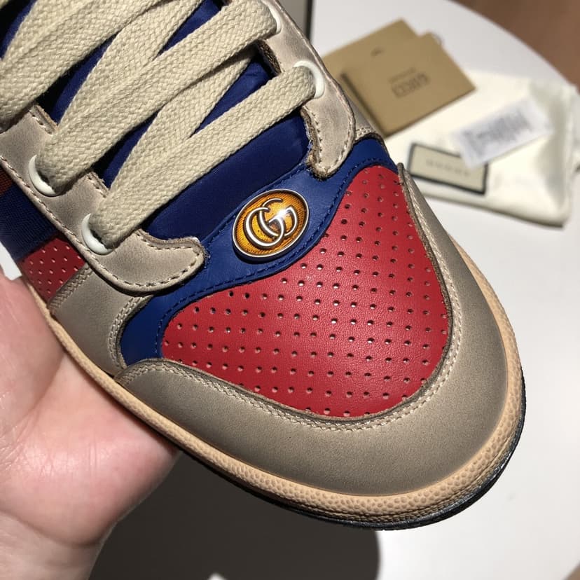 Gucci Men's Screener Low-Top White Red Blue For Men 546163