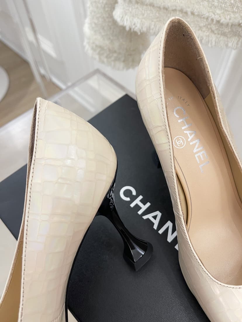 Chanel Women's Pump &amp; Grosgrain Beige For Women