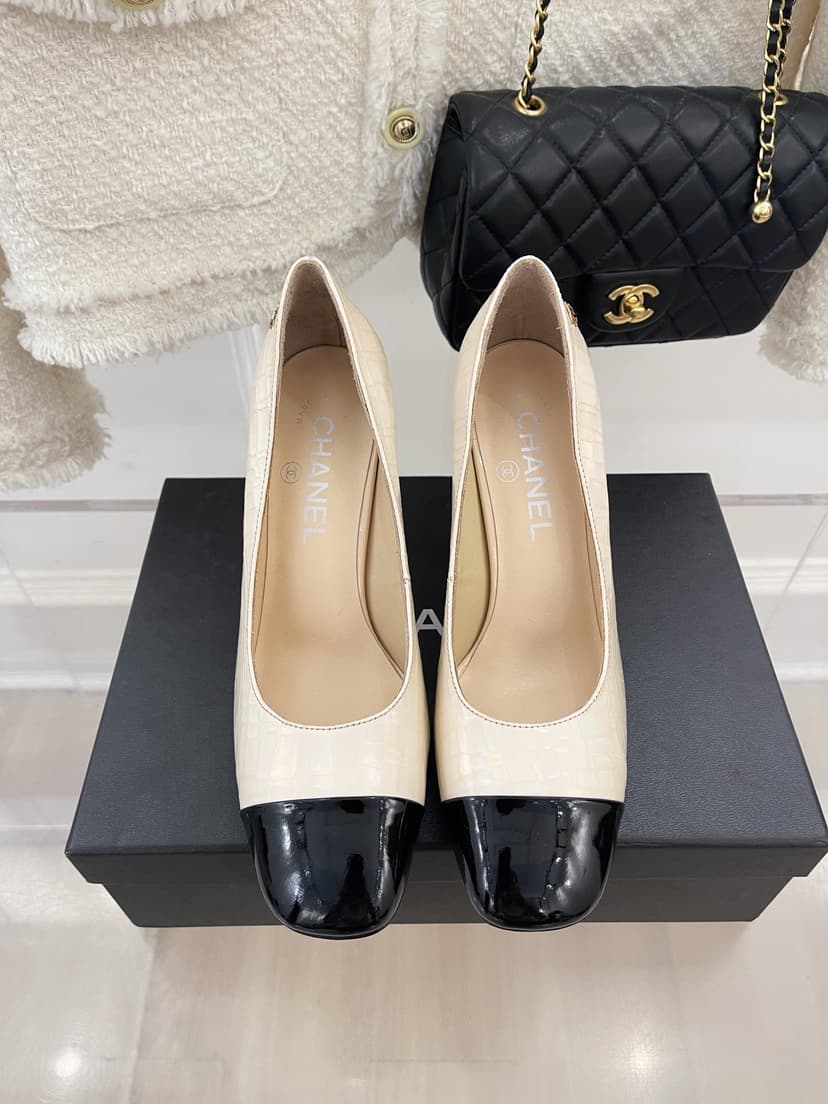 Chanel Women's Pump &amp; Grosgrain Beige For Women