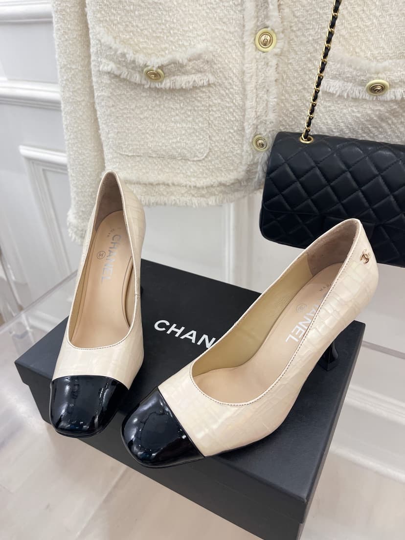 Chanel Women's Pump &amp; Grosgrain Beige For Women