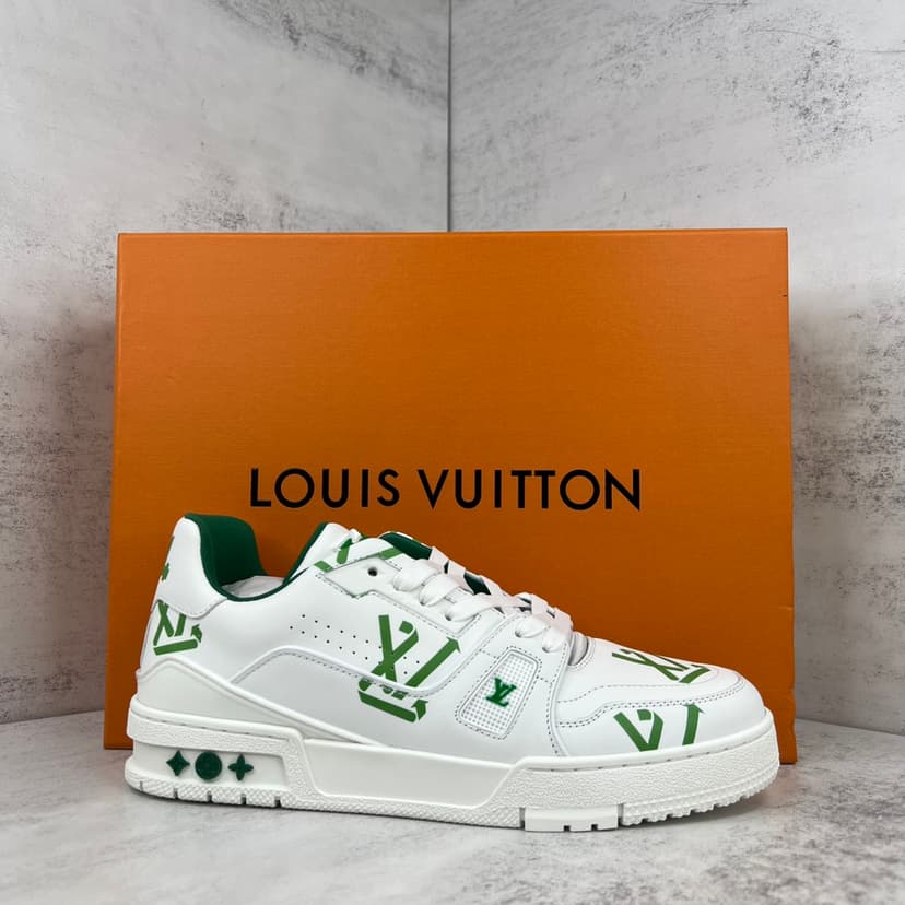 Louis Vuitton Women's LV Trainer Sneaker Green For Women LV 1AAGXF