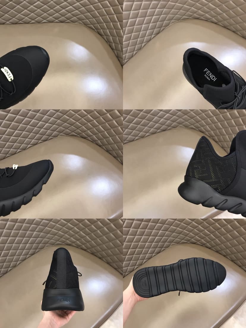 Fendi High Top Sneakers Black For Men