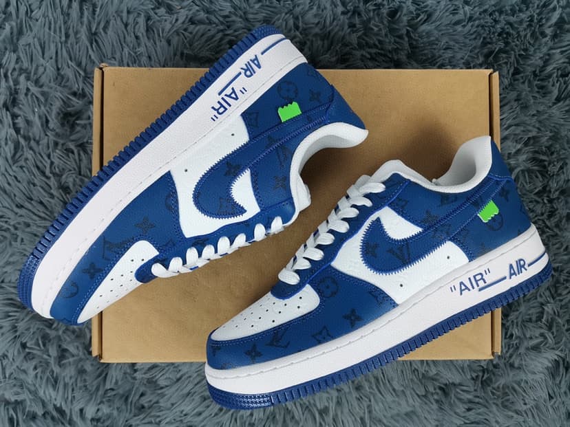  Nike Air Force 1 Low x Louis Vuitton Virgil Abloh 'White Blue' For Men