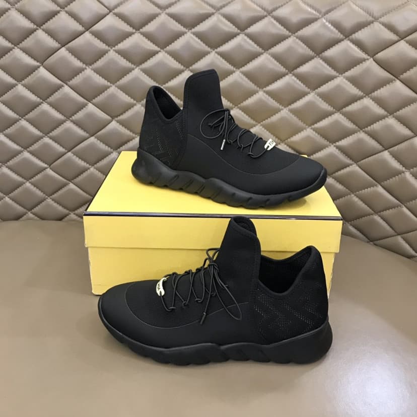 Fendi High Top Sneakers Black For Men