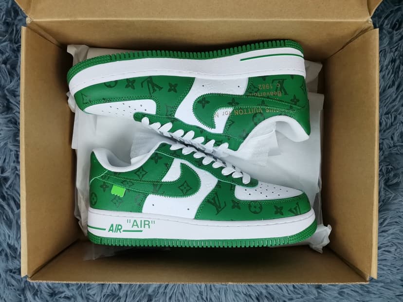  Nike Air Force 1 Low x Louis Vuitton Virgil Abloh 'White Green' For Men