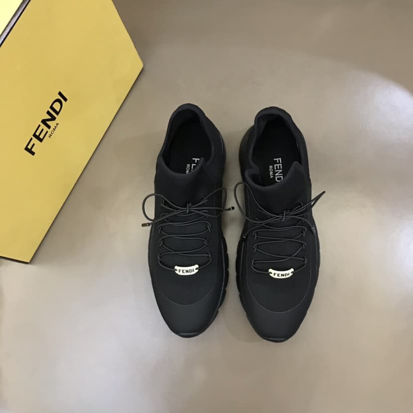 Fendi High Top Sneakers Black For Men