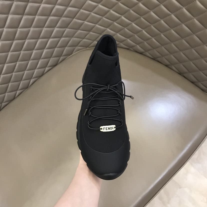 Fendi High Top Sneakers Black For Men