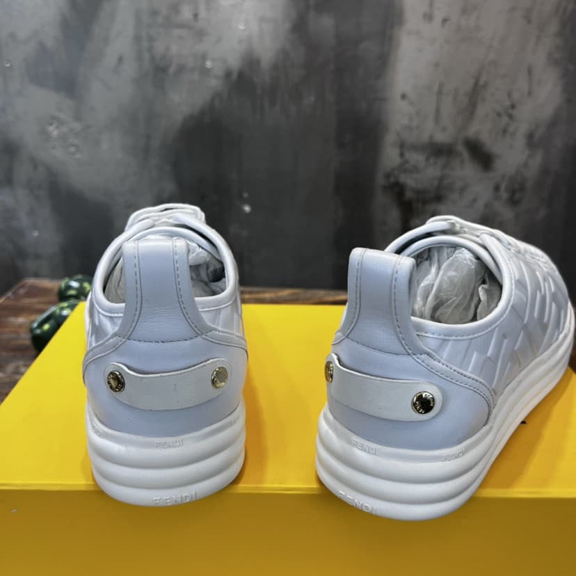 Fendi Force White Leather Sneakers For Men