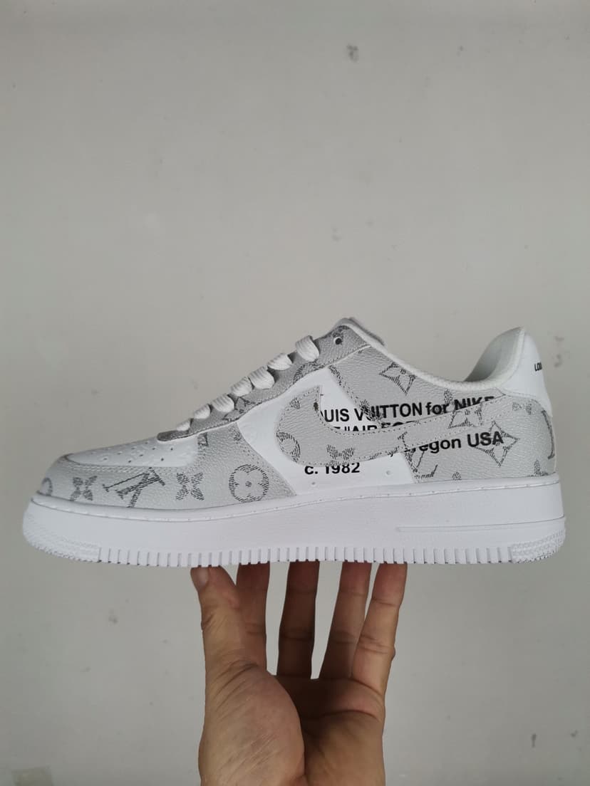 Nike Air Force 1 Low x Louis Vuitton Virgil Abloh 'White Grey' For Men 