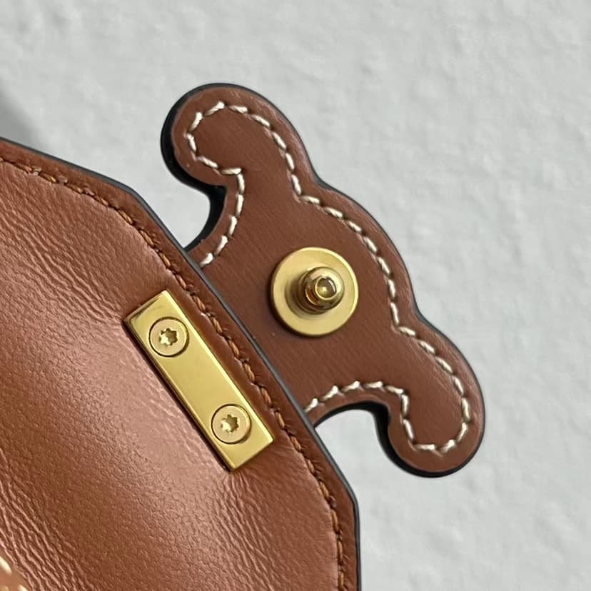 Celine Card Holder On Chain Triomphe Tan For Women 4in/11cm 10J743DPV.04LU