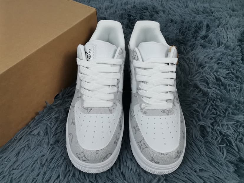  Nike Air Force 1 Low x Louis Vuitton Virgil Abloh 'White Grey' For Men 
