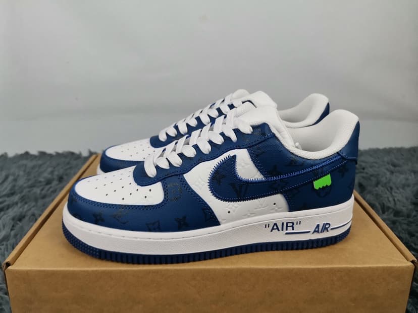  Nike Air Force 1 Low x Louis Vuitton Virgil Abloh 'White Blue' For Men