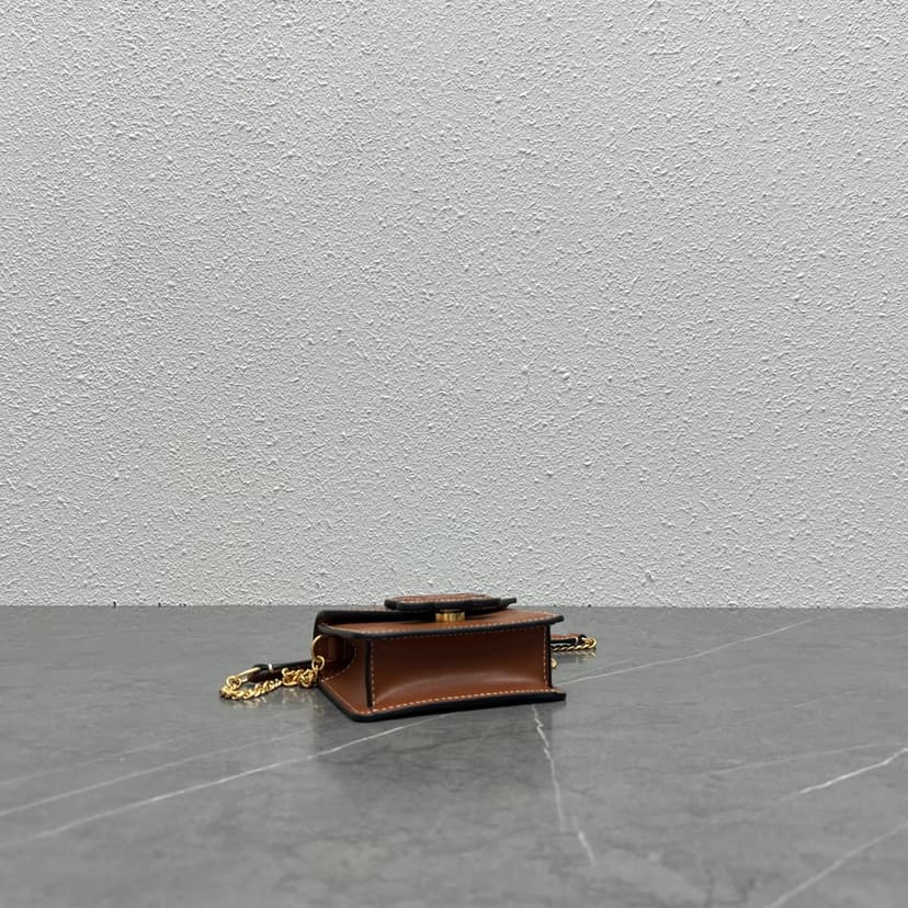 Celine Card Holder On Chain Triomphe Tan For Women 4in/11cm 10J743DPV.04LU