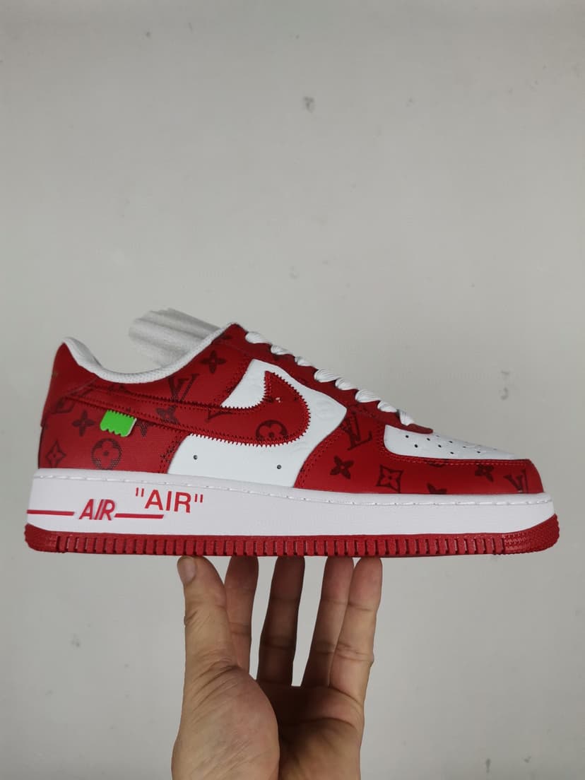  Nike Air Force 1 Low x Louis Vuitton Virgil Abloh 'White Red' For Men LD 0242
