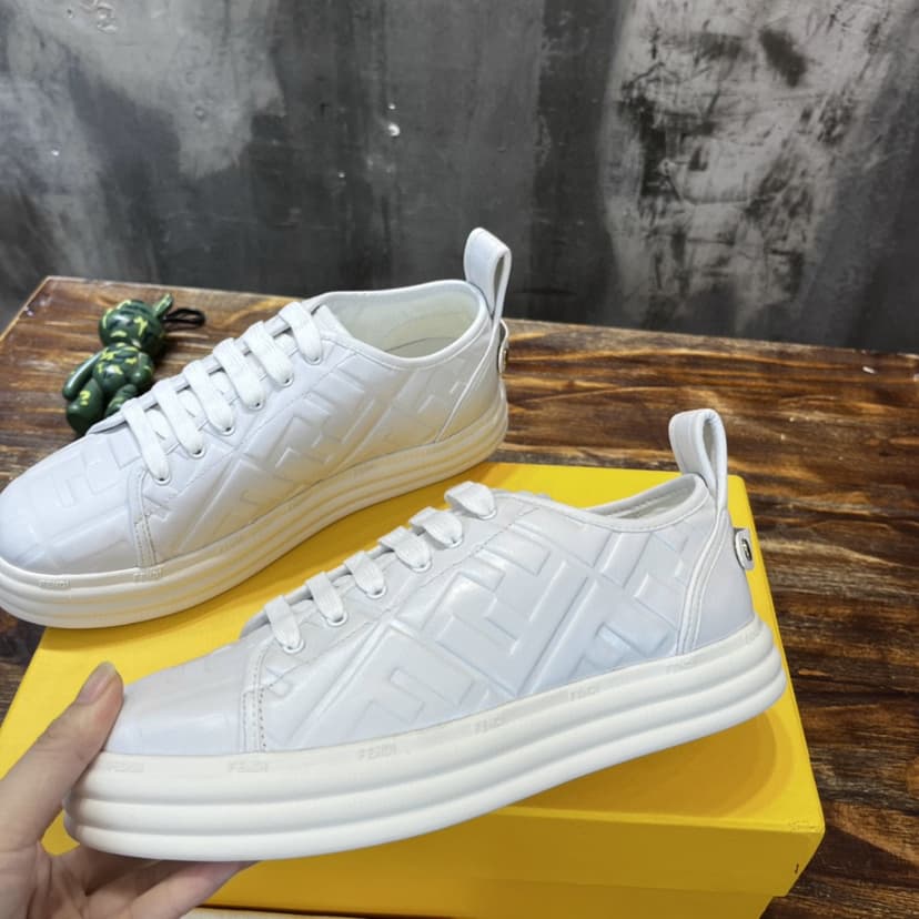 Fendi Force White Leather Sneakers For Men