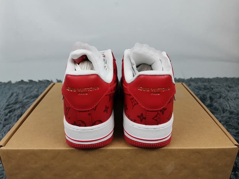  Nike Air Force 1 Low x Louis Vuitton Virgil Abloh 'White Red' For Men LD 0242
