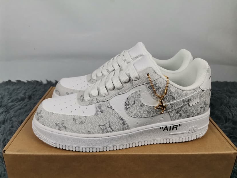  Nike Air Force 1 Low x Louis Vuitton Virgil Abloh 'White Grey' For Men 