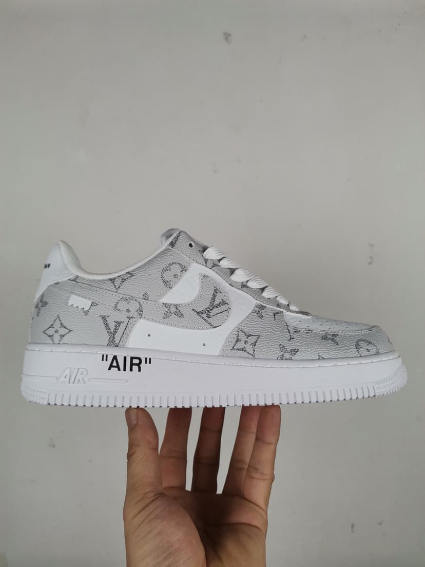 Nike Air Force 1 Low x Louis Vuitton Virgil Abloh 'White Grey' For Men 