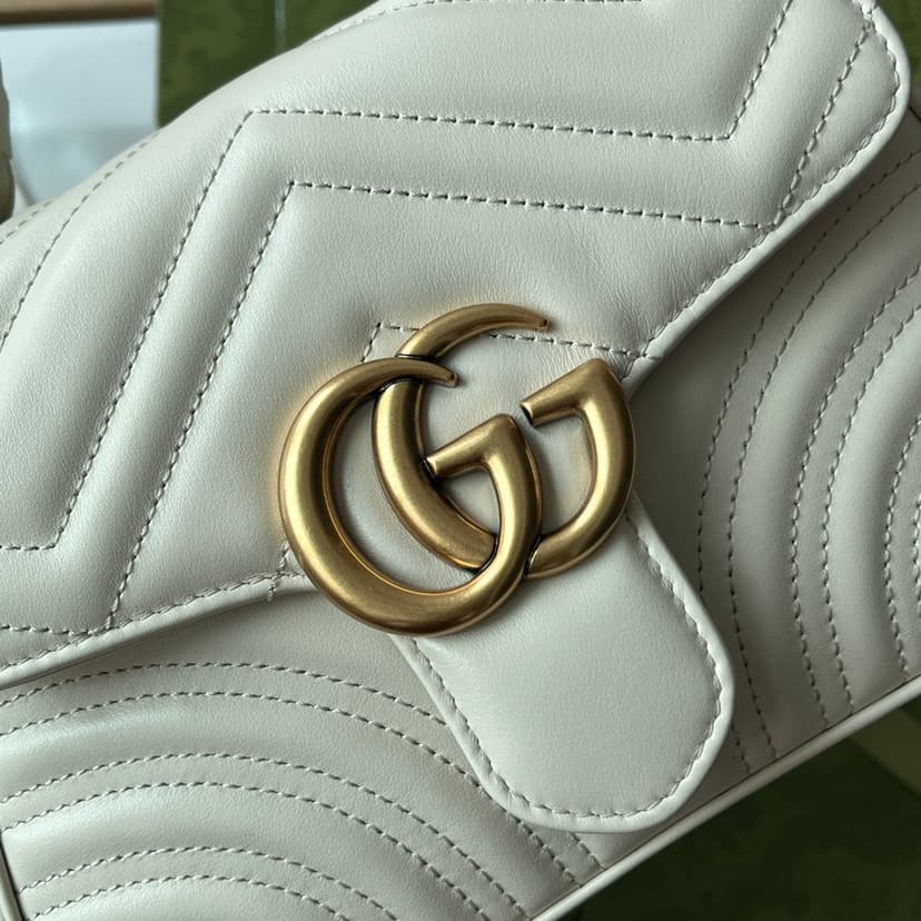 Gucci GG Marmont Mini Top Handle Bag White For Women, Women's Bags 8.3in/21cm GG ?547260 DTDIT 9022