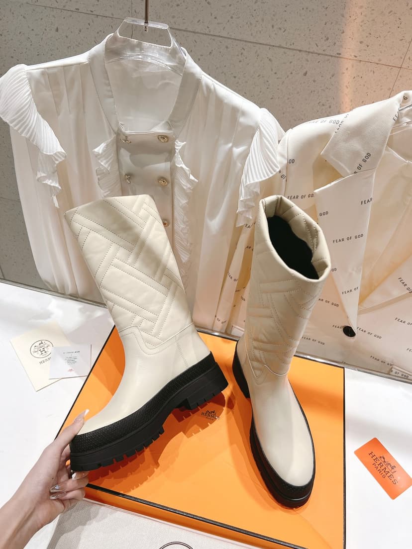 Hermes Fuji Boot White For Women H222048Z F8360
