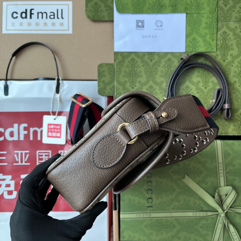 Gucci Ophidia GG Small Shoulder Bag Beige And Brown For Women, Women's Bags 9.1in/23cm GG