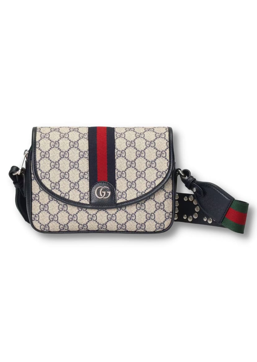 Gucci Ophidia GG Small Shoulder Bag Dark Blue/Beige For Women, Women's Bags 9.1in/23cm GG